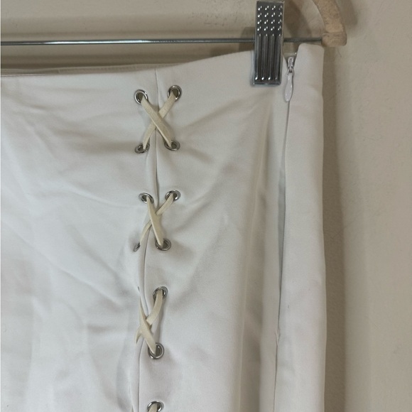 Prabal Gurung By Lane Bryant Lace Up Festival Fairycore Women 12 White Skirt - Picture 4 of 9